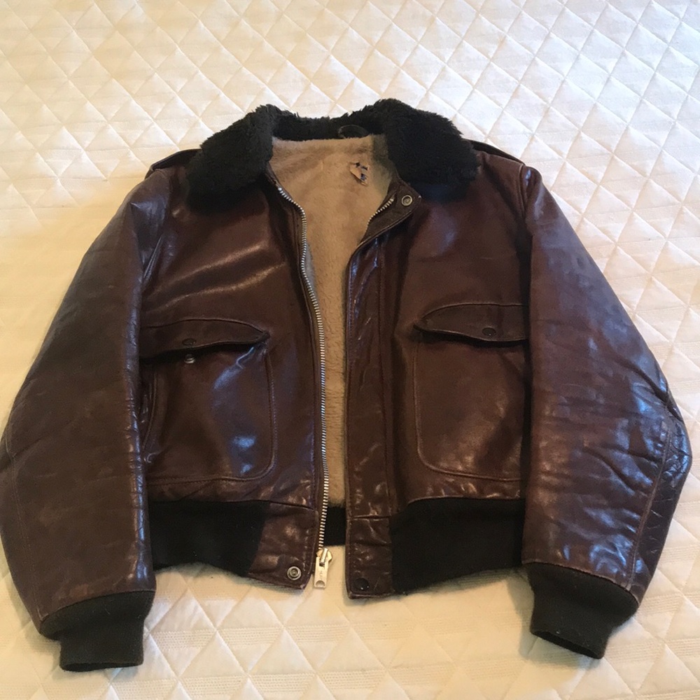 Vintage Leather Bomber Jacket